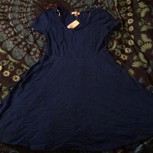 Forever 21 short sleeve royal blue skater dress